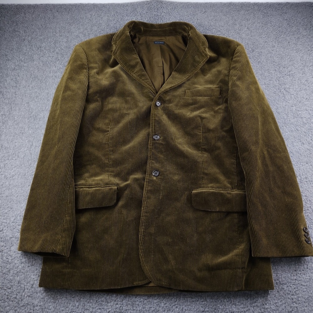 VTG Polo Ralph Lauren Mens XL Olive Green Corduroy Blazer Sport Coat Jacket